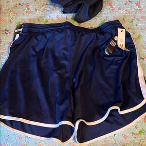 ZELOS Navy Blue Shorts with White Trim